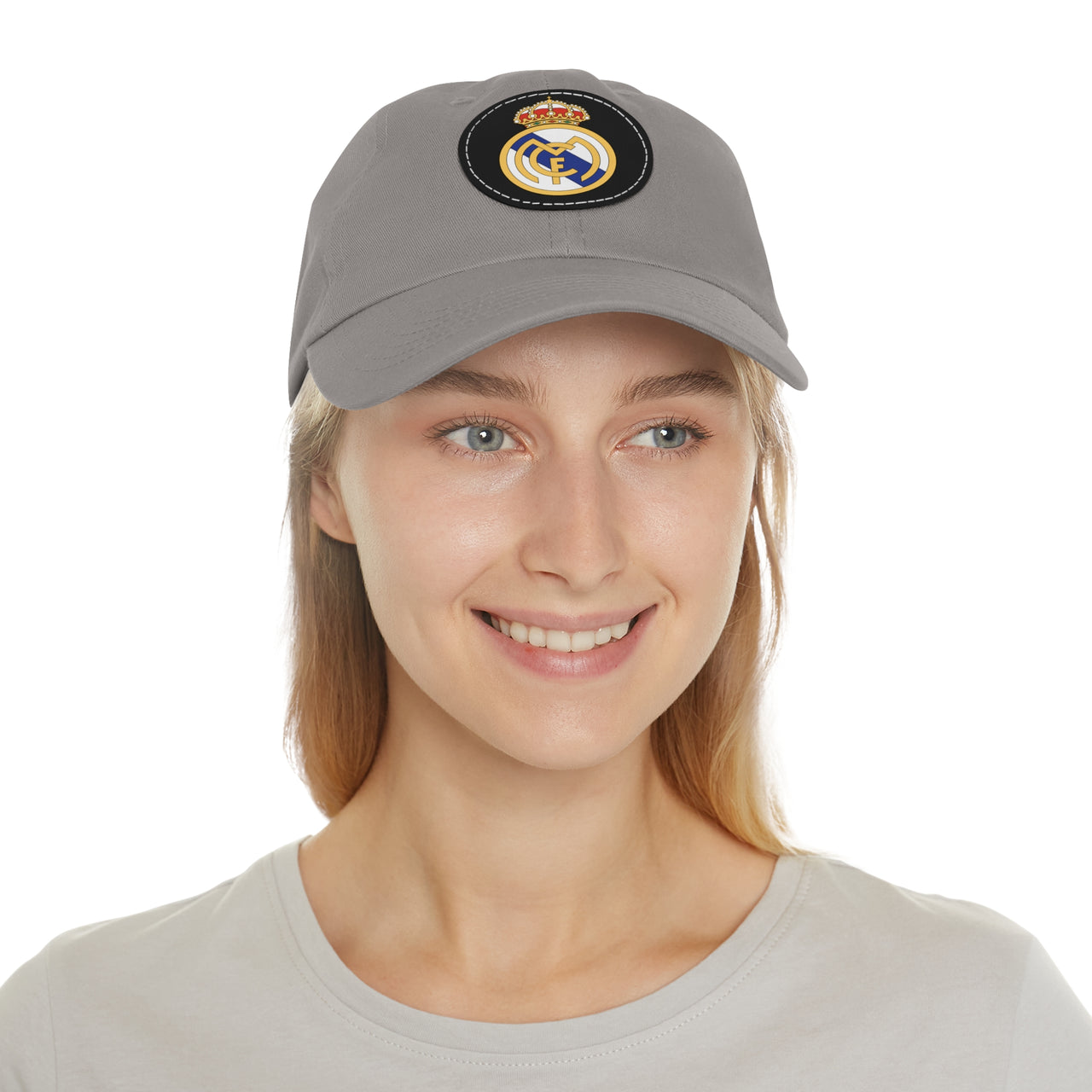 Real Madrid Dad Hat with Leather Patch (Round)