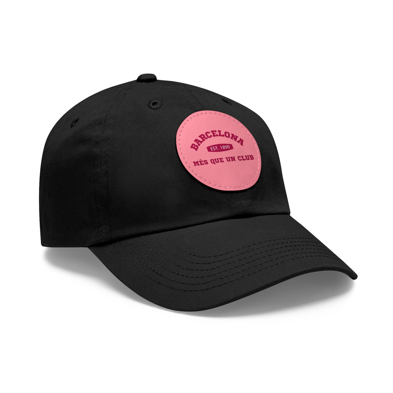 Barcelona Slogan Dad Hat with Leather Patch (Round)