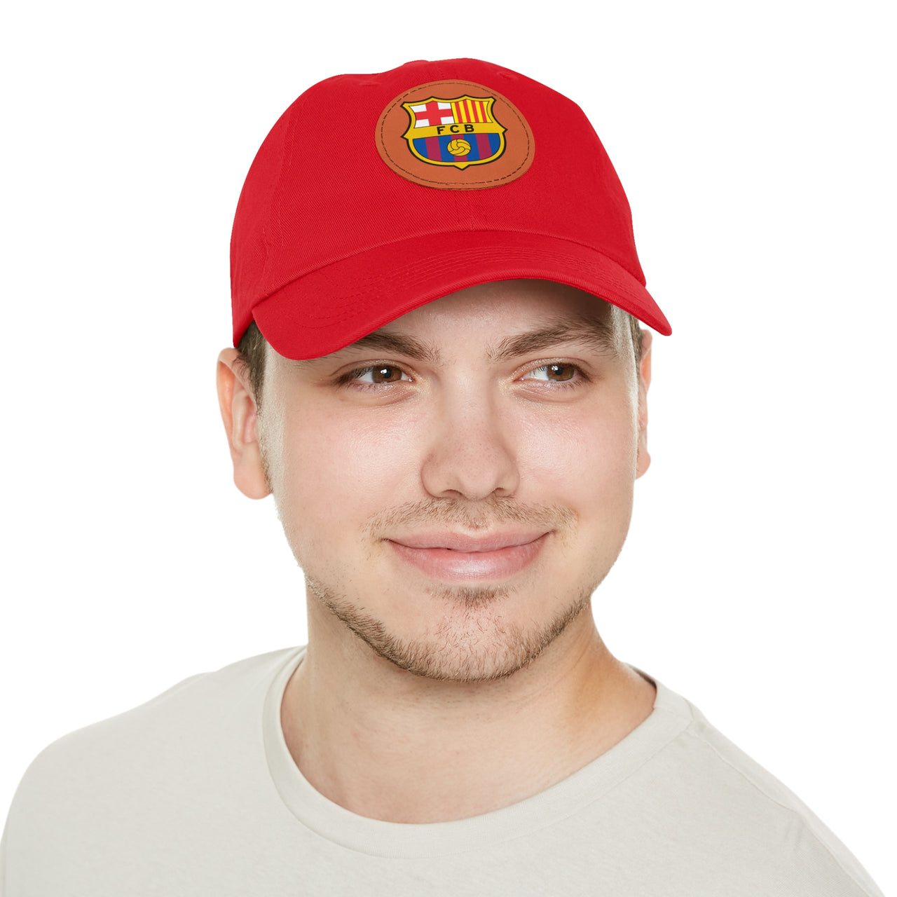 Barcelona Dad Hat with Leather Patch (Round)