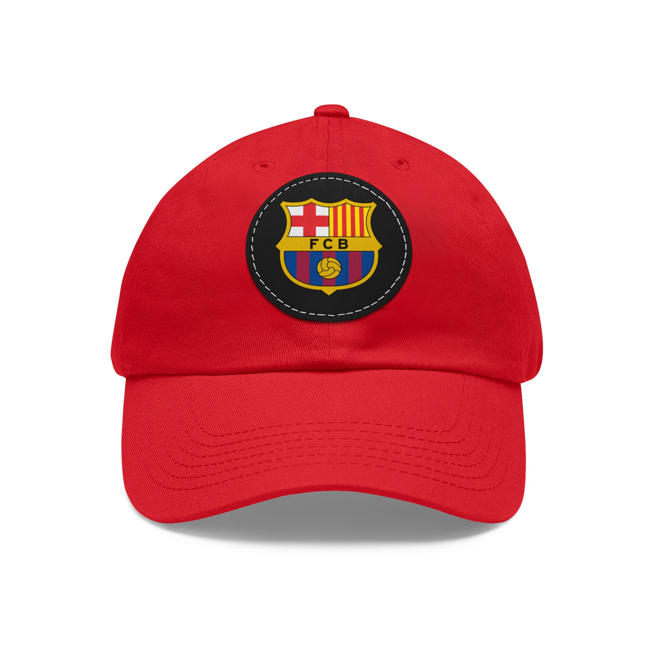Barcelona Dad Hat with Leather Patch (Round)