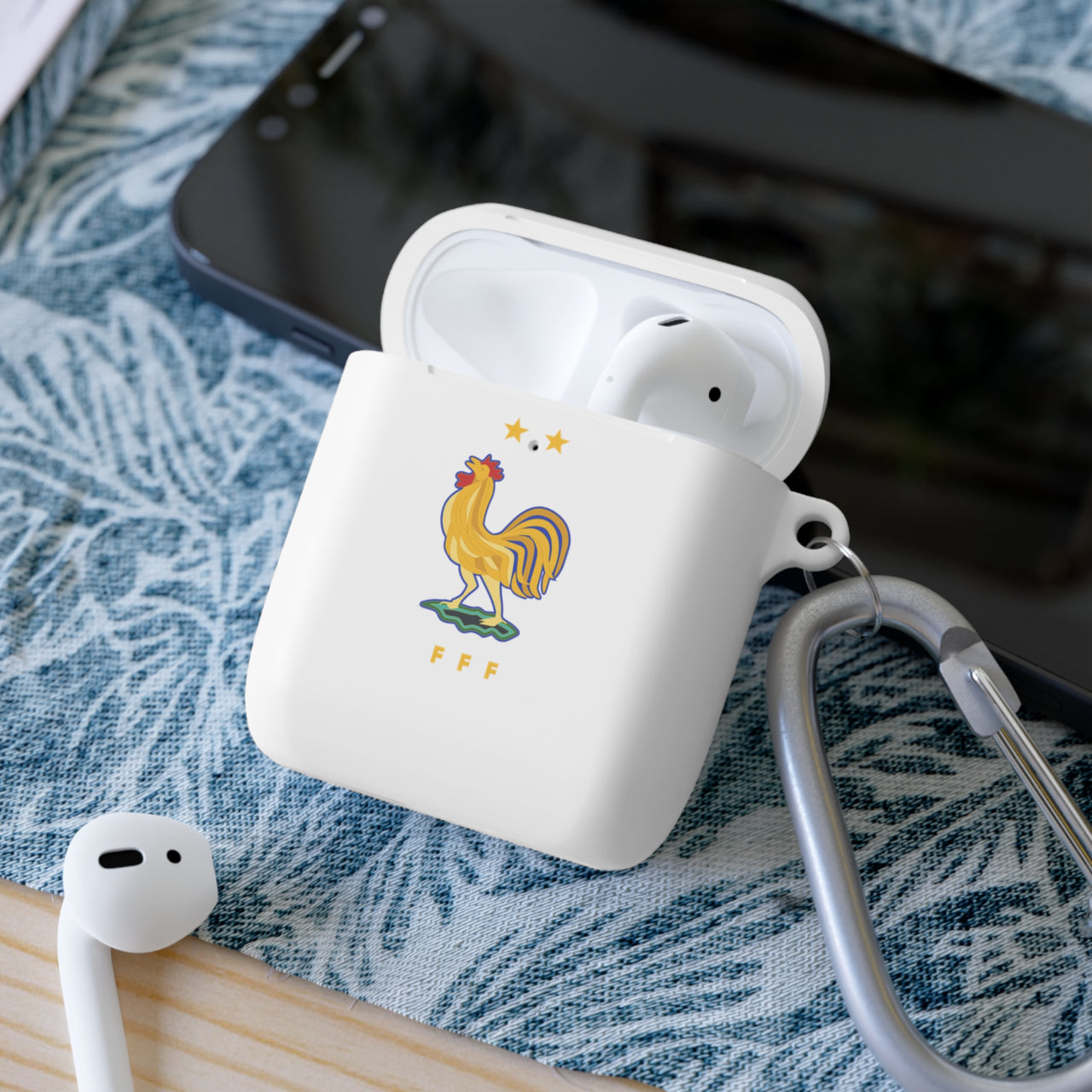 France National Team AirPods Case Cover with Carabiner - Stylish Protector for AirPods & AirPods Pro