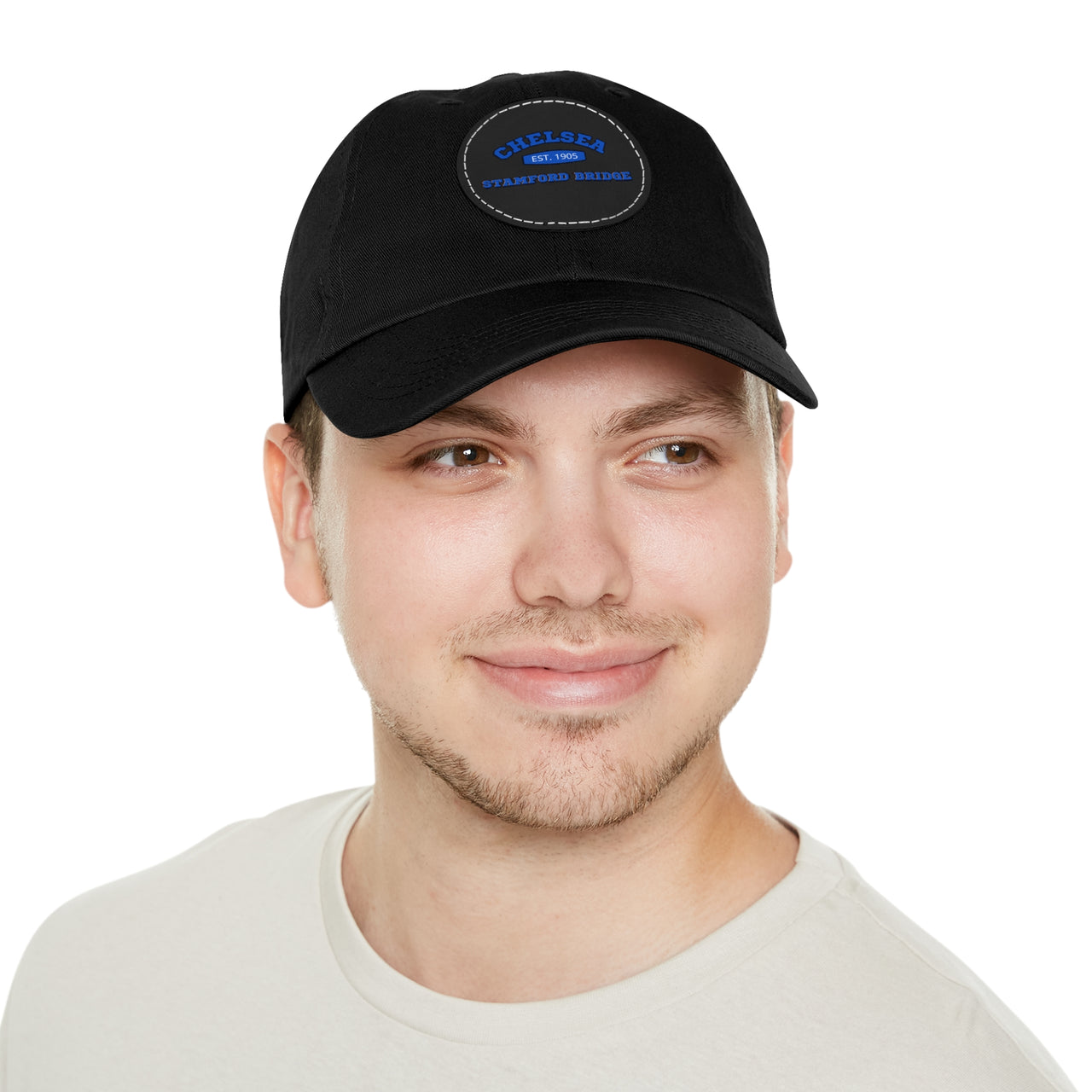 Chelsea Stamford Bridge Dad Hat with Leather Patch (Round)