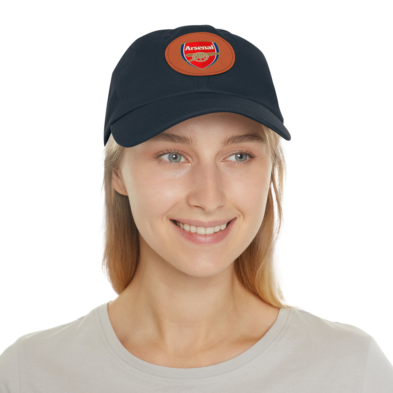 Arsenal Dad Hat with Leather Patch (Round)