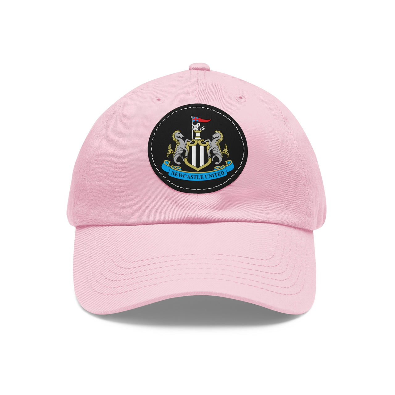 Newcastle Dad Hat with Leather Patch (Round)