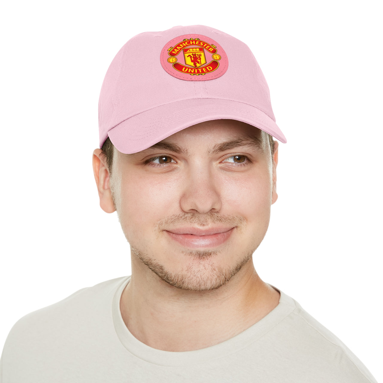 Manchester United Dad Hat with Leather Patch (Round)
