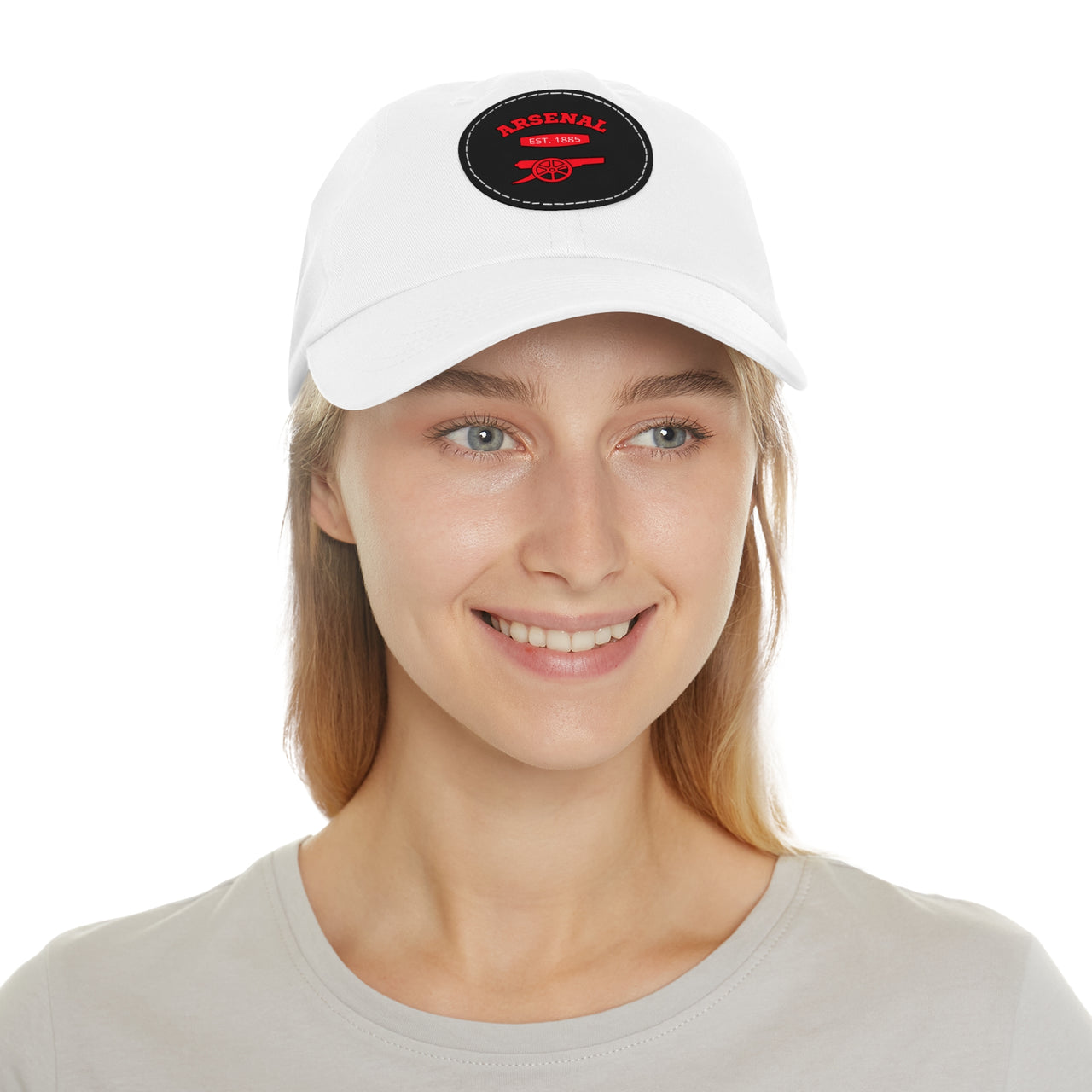 Arsenal Gunners Dad Hat with Leather Patch (Round)
