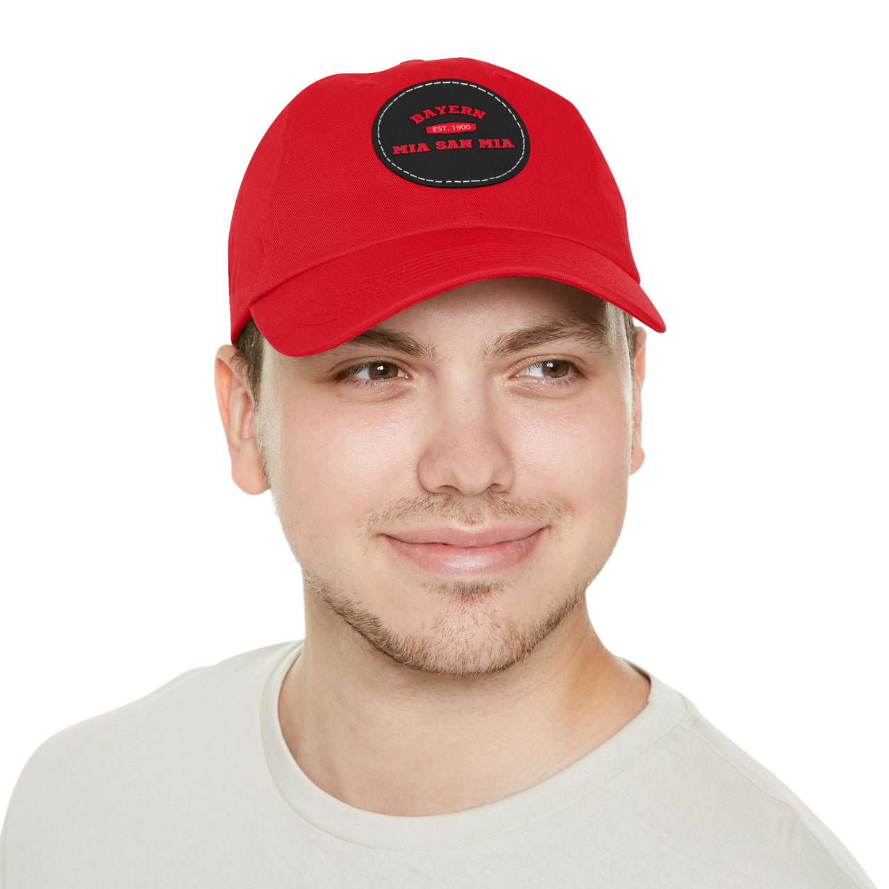 Bayern Slogan Dad Hat with Leather Patch (Round)