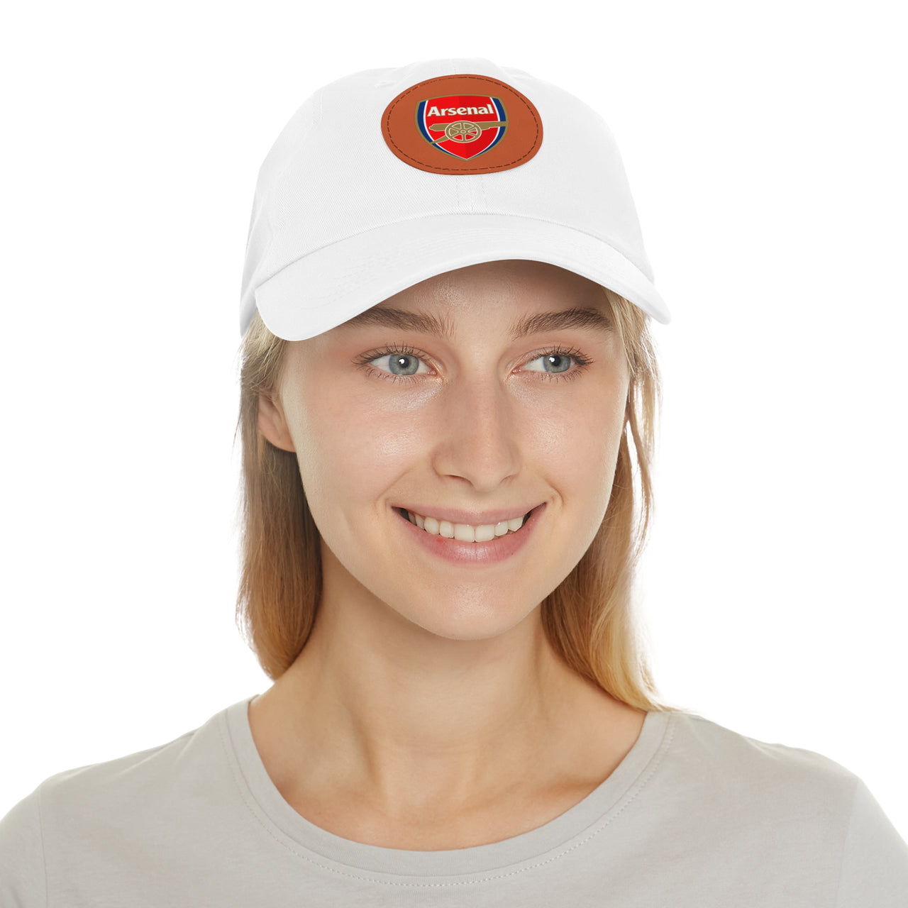 Arsenal Dad Hat with Leather Patch (Round)