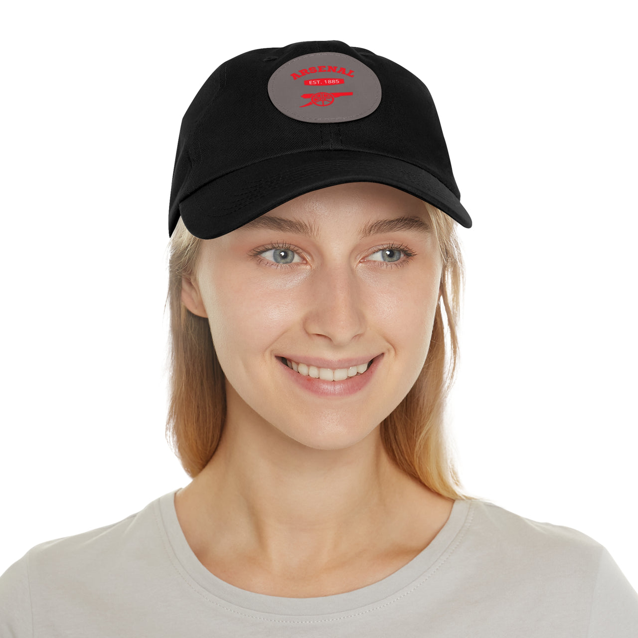 Arsenal Gunners Dad Hat with Leather Patch (Round)