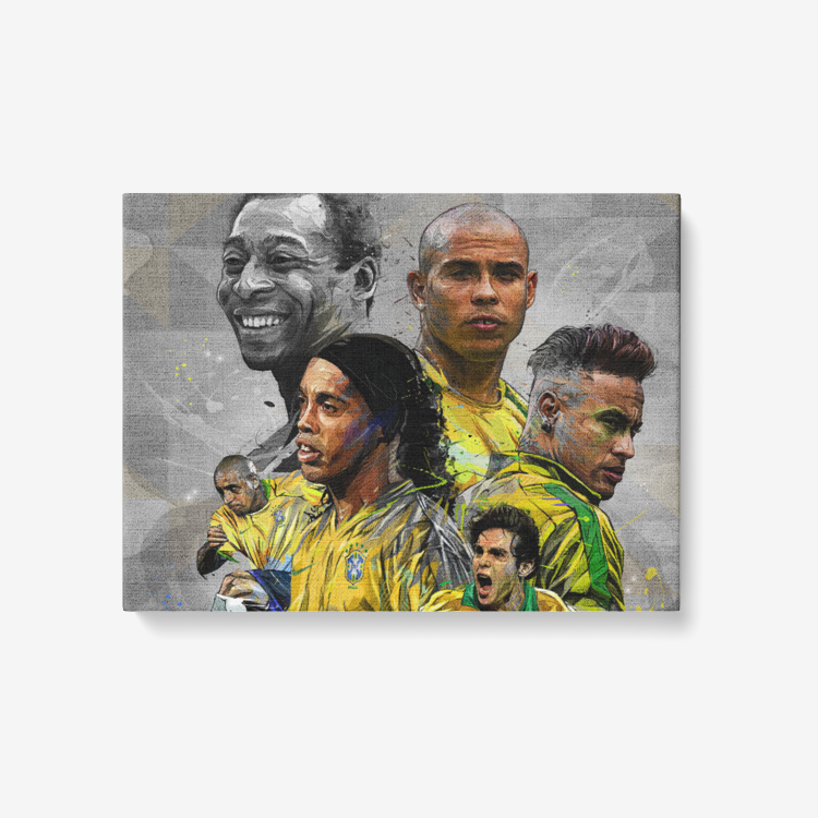 Brazillian Legends 1 Piece Canvas Wall Art for Living Room - Framed Ready to Hang 24"x18"