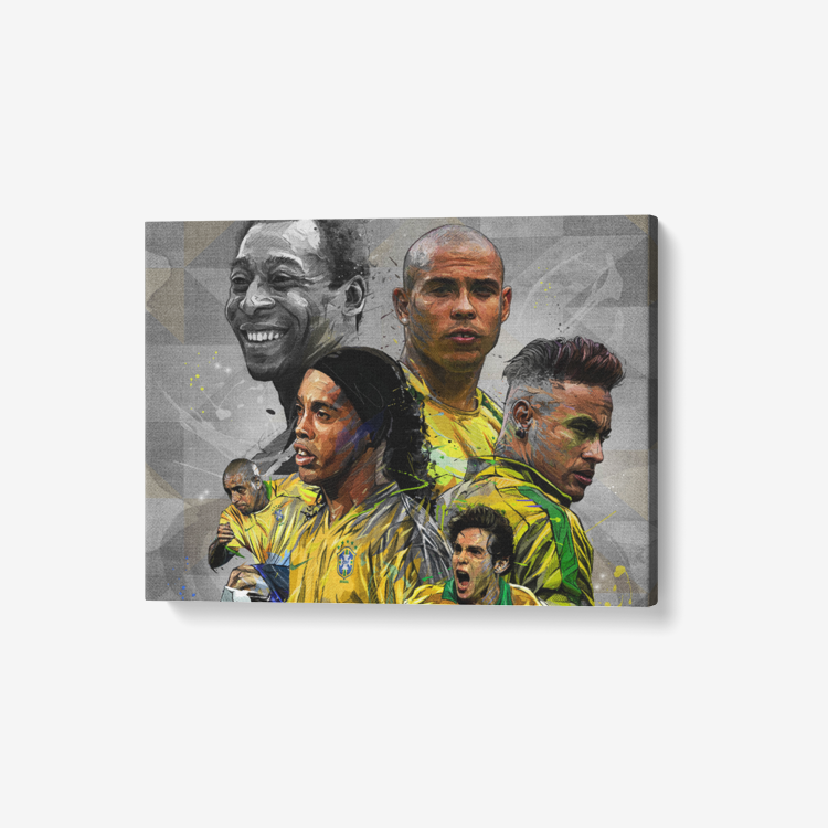 Brazillian Legends 1 Piece Canvas Wall Art for Living Room - Framed Ready to Hang 24"x18"
