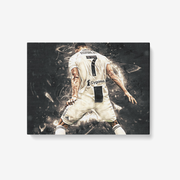 Cristiano Ronaldo Juventus (SIUUUU) 1 Piece Canvas Wall Art for Living Room - Framed Ready to Hang 24"x18"