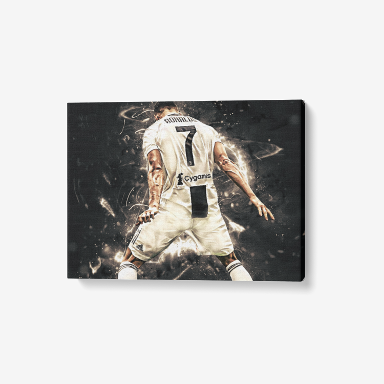 Cristiano Ronaldo Juventus (SIUUUU) 1 Piece Canvas Wall Art for Living Room - Framed Ready to Hang 24"x18"