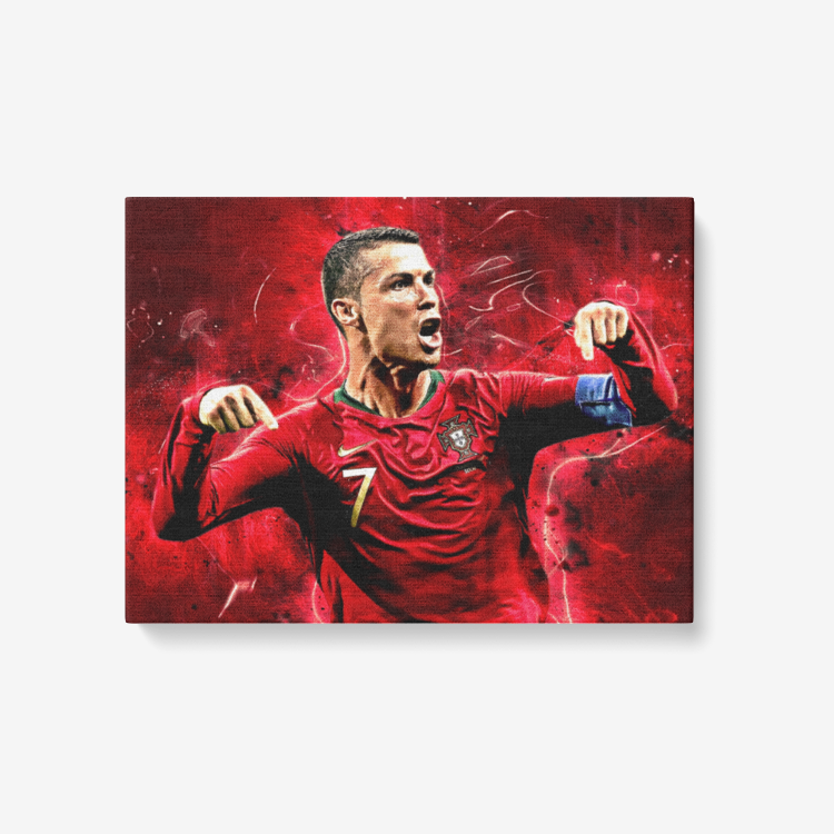 Cristiano Ronaldo International 1 Piece Canvas Wall Art for Living Room - Framed Ready to Hang 24"x18"