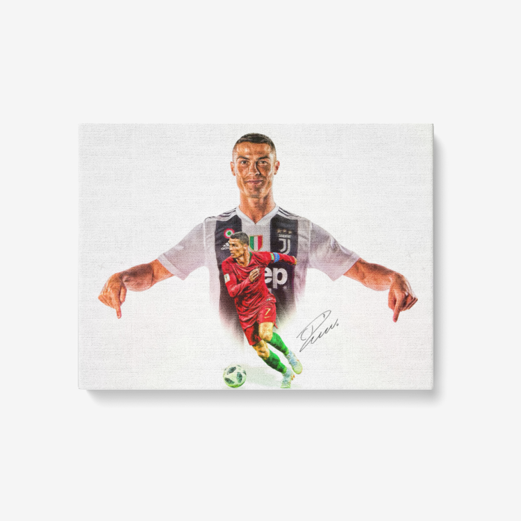 Cristiano Ronaldo Juventus/Portugal 1 Piece Canvas Wall Art for Living Room - Framed Ready to Hang 24"x18"