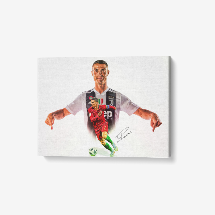 Cristiano Ronaldo Juventus/Portugal 1 Piece Canvas Wall Art for Living Room - Framed Ready to Hang 24"x18"