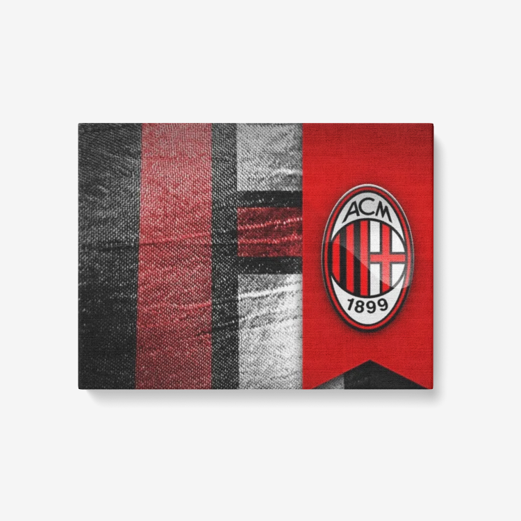 AC Milan 1 Piece Canvas Wall Art for Living Room - Framed Ready to Hang 24"x18"