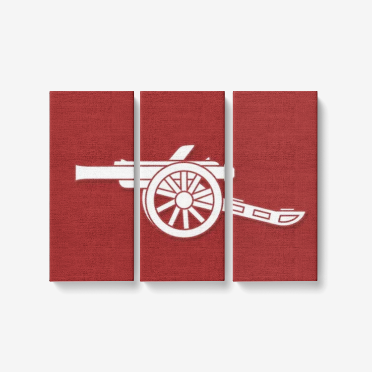 Arsenal Gunner 3 Piece Canvas Wall Art for Living Room - Framed Ready to Hang 3x8"x18"