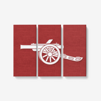 Thumbnail for Arsenal Gunner 3 Piece Canvas Wall Art for Living Room - Framed Ready to Hang 3x8