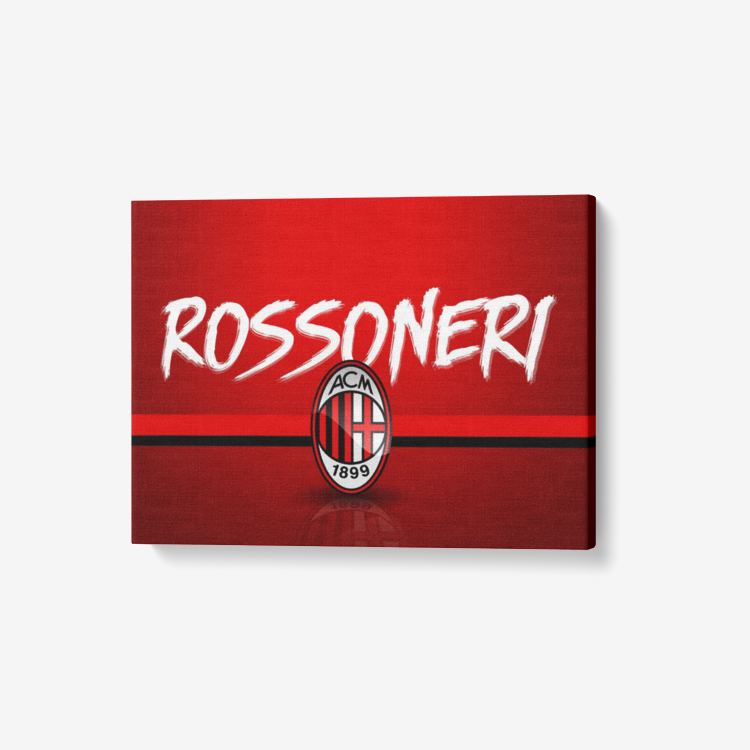Ac Milan Rossoneri 1 Piece Canvas Wall Art for Living Room - Framed Ready to Hang 24"x18"