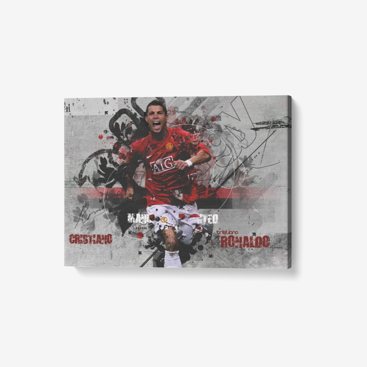 Cristiano Ronaldo Manchester United 1 Piece Canvas Wall Art for Living Room - Framed Ready to Hang 24"x18"