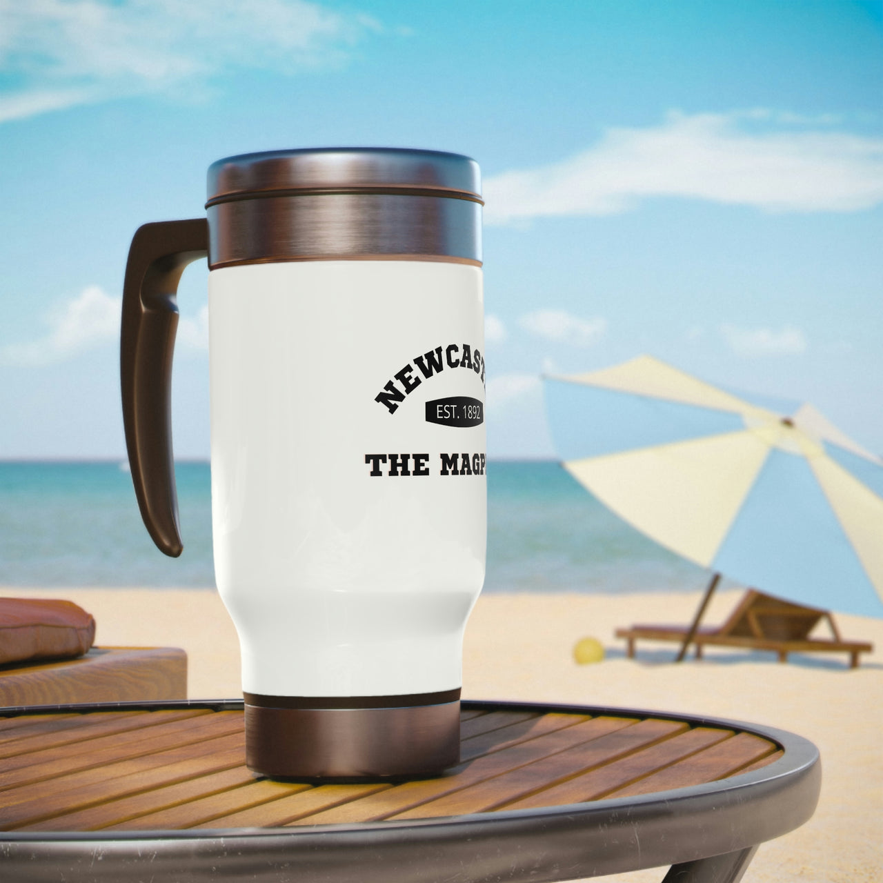 Newcastle Stainless Steel Travel Mug with Handle, 14oz