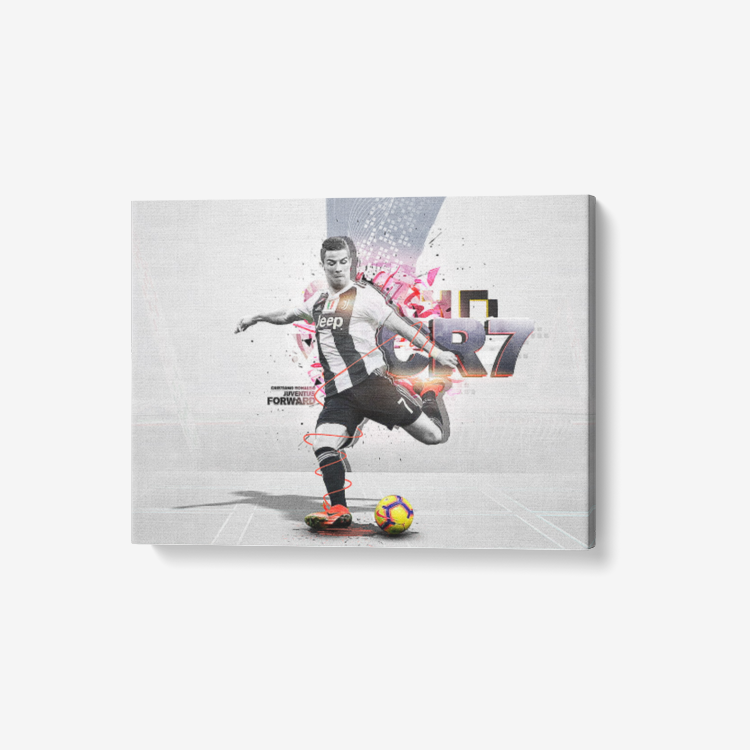 Cristiano Ronaldo Juventus 1 Piece Canvas Wall Art for Living Room - Framed Ready to Hang 24"x18"