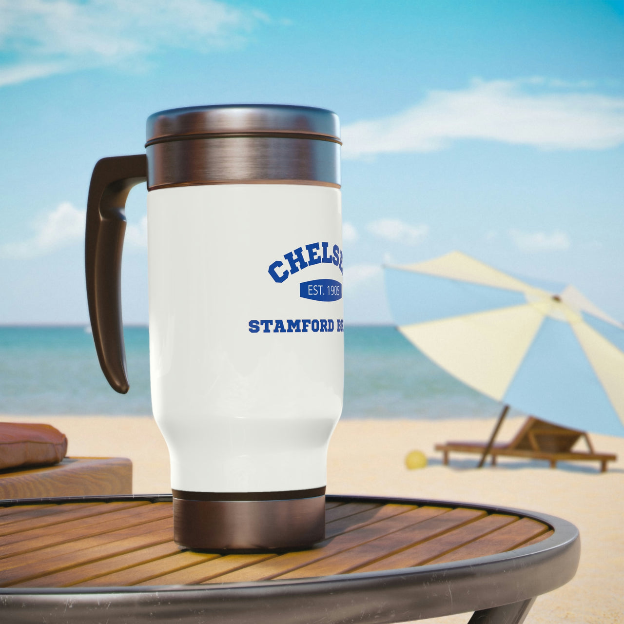 Chelsea Stainless Steel Travel Mug with Handle, 14oz