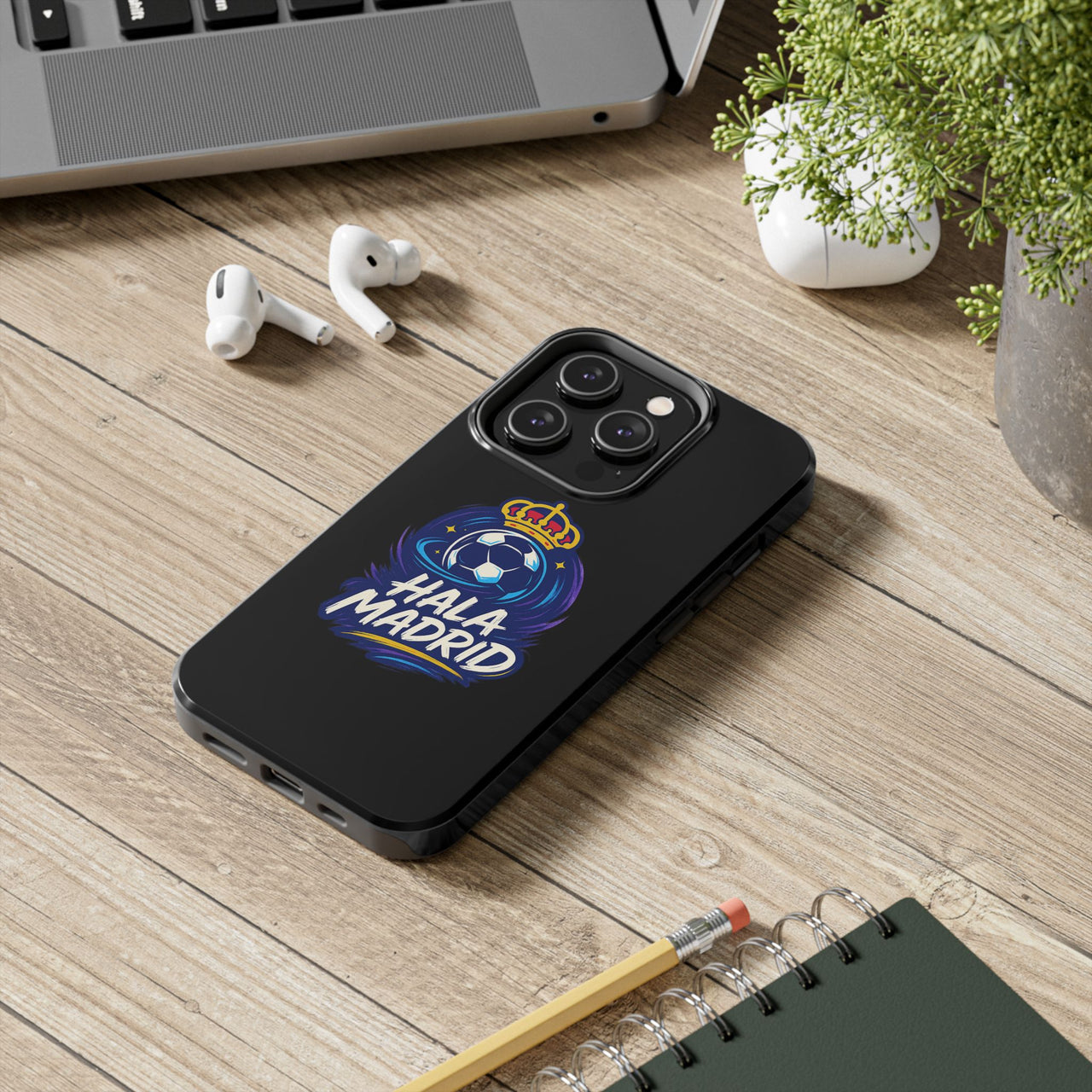 Real Madrid 'Hala Madrid'  Tough Phone Case - Black