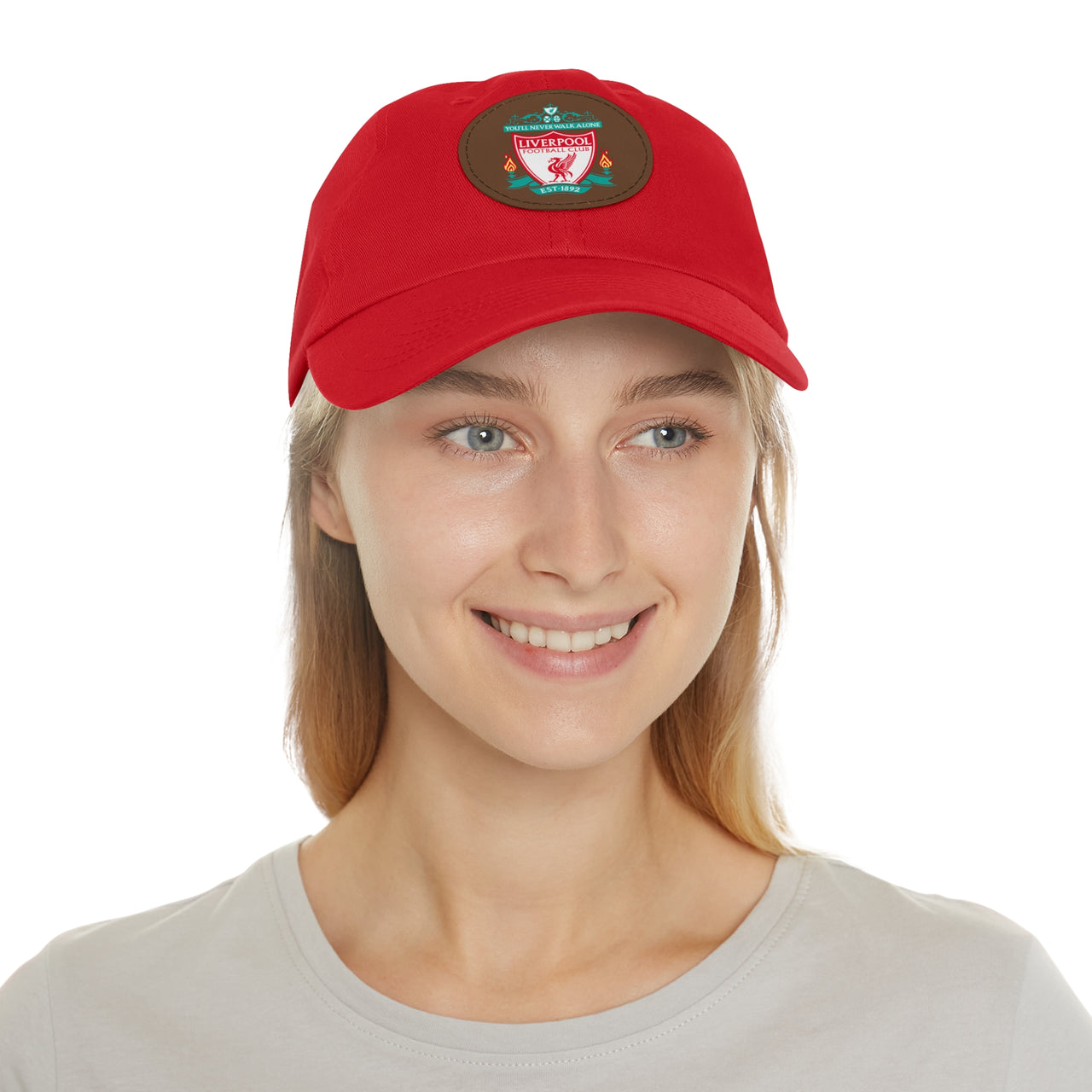 Liverpool Dad Hat with Leather Patch (Round)