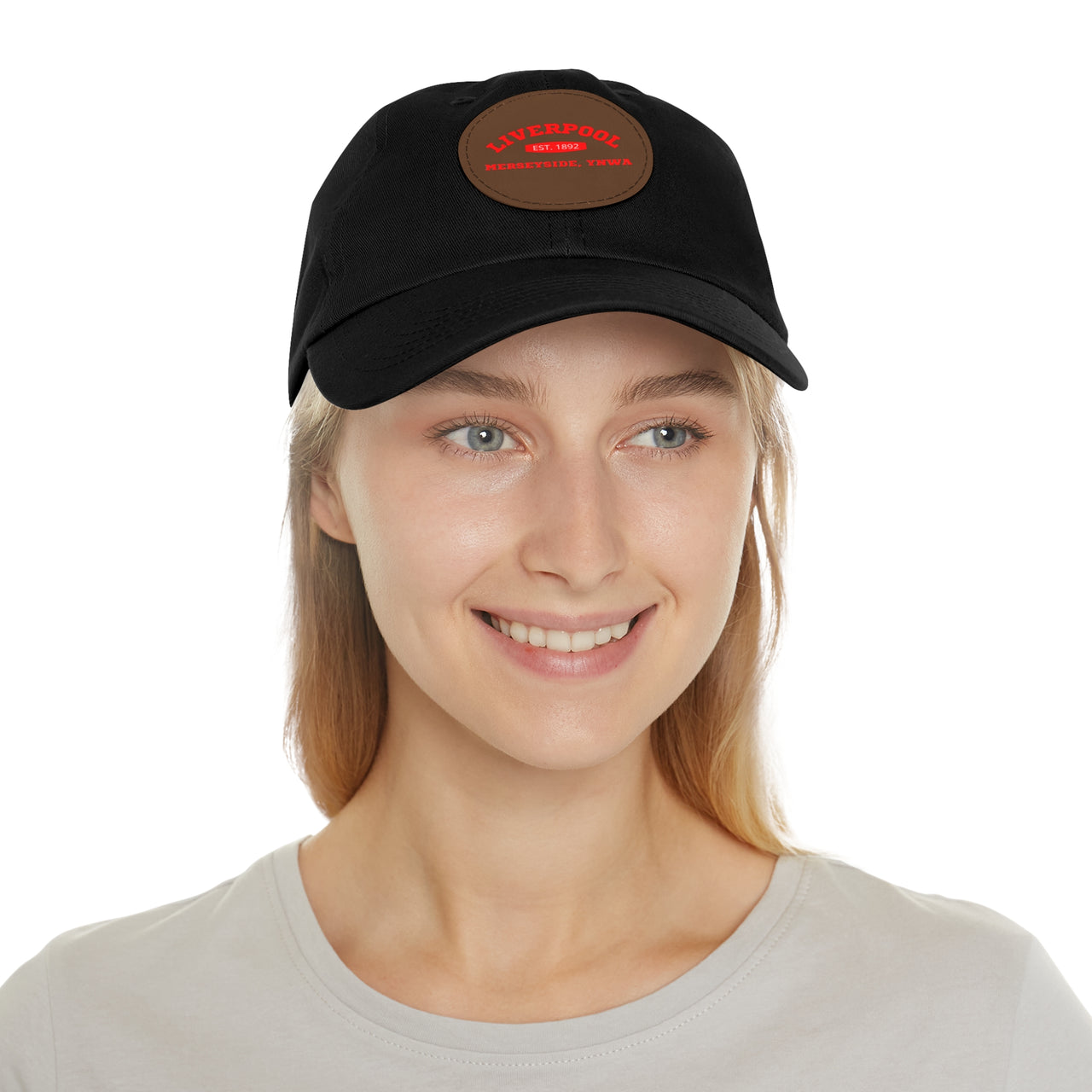 Liverpool YNWA Dad Hat with Leather Patch (Round)
