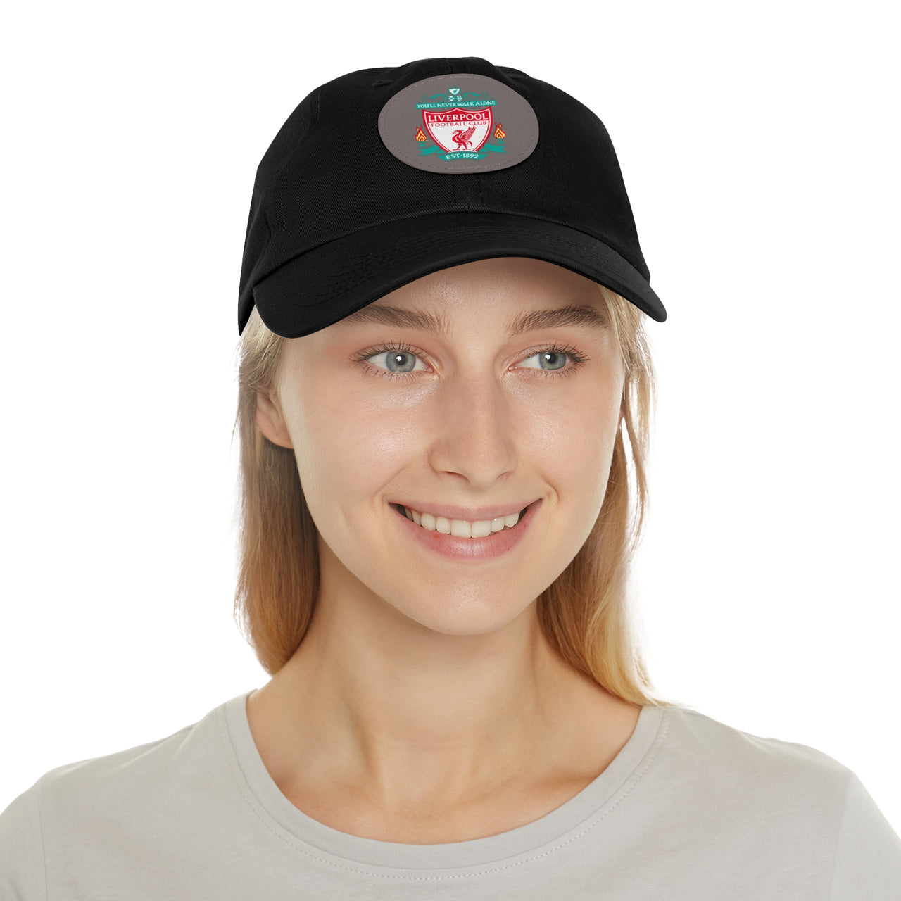 Liverpool Dad Hat with Leather Patch (Round)