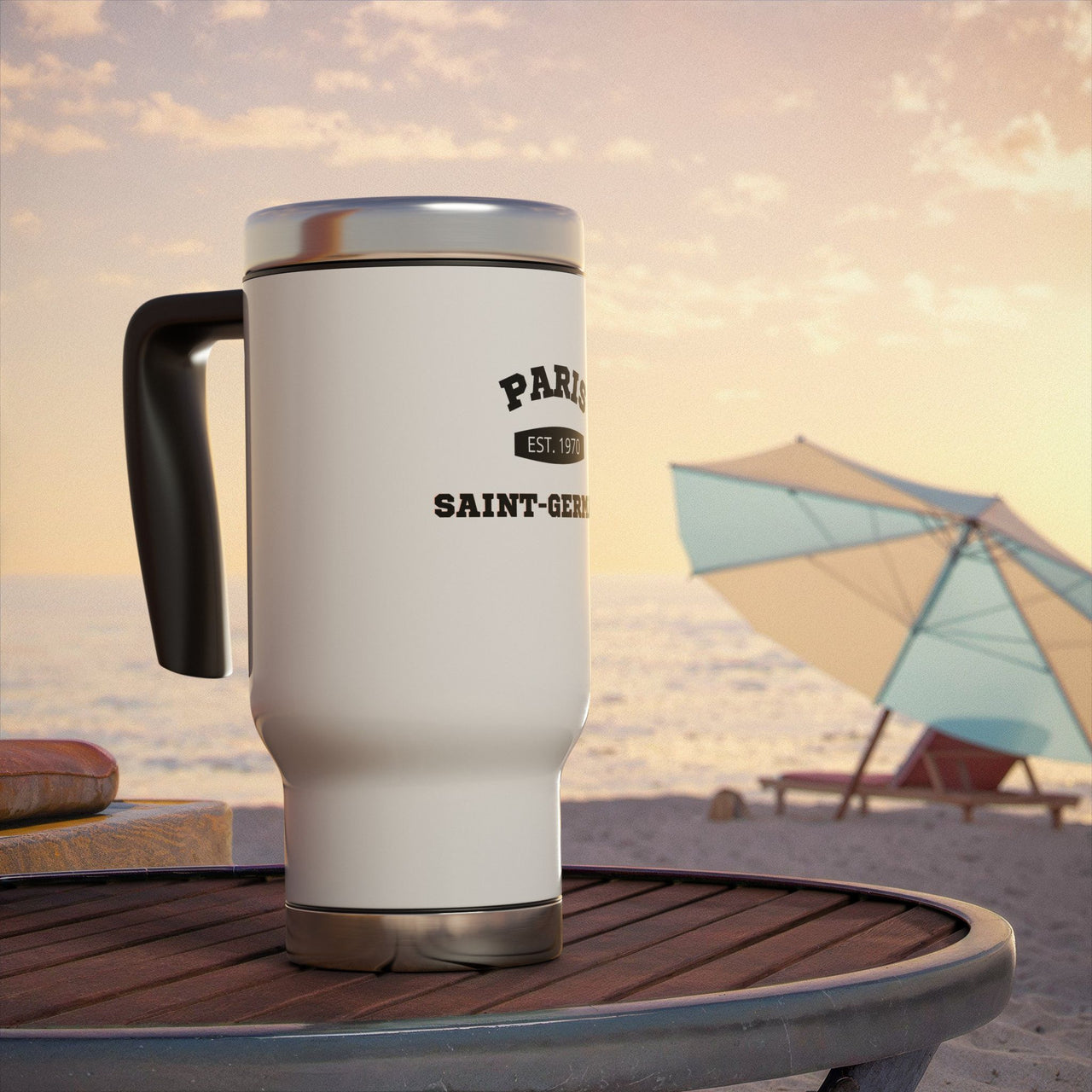 PSG Stainless Steel Travel Mug with Handle, 14oz