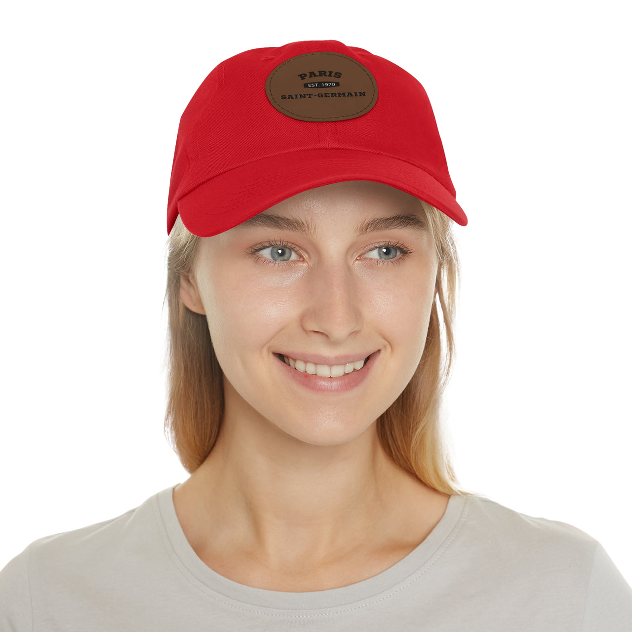 PSG Dad Hat with Leather Patch (Round)