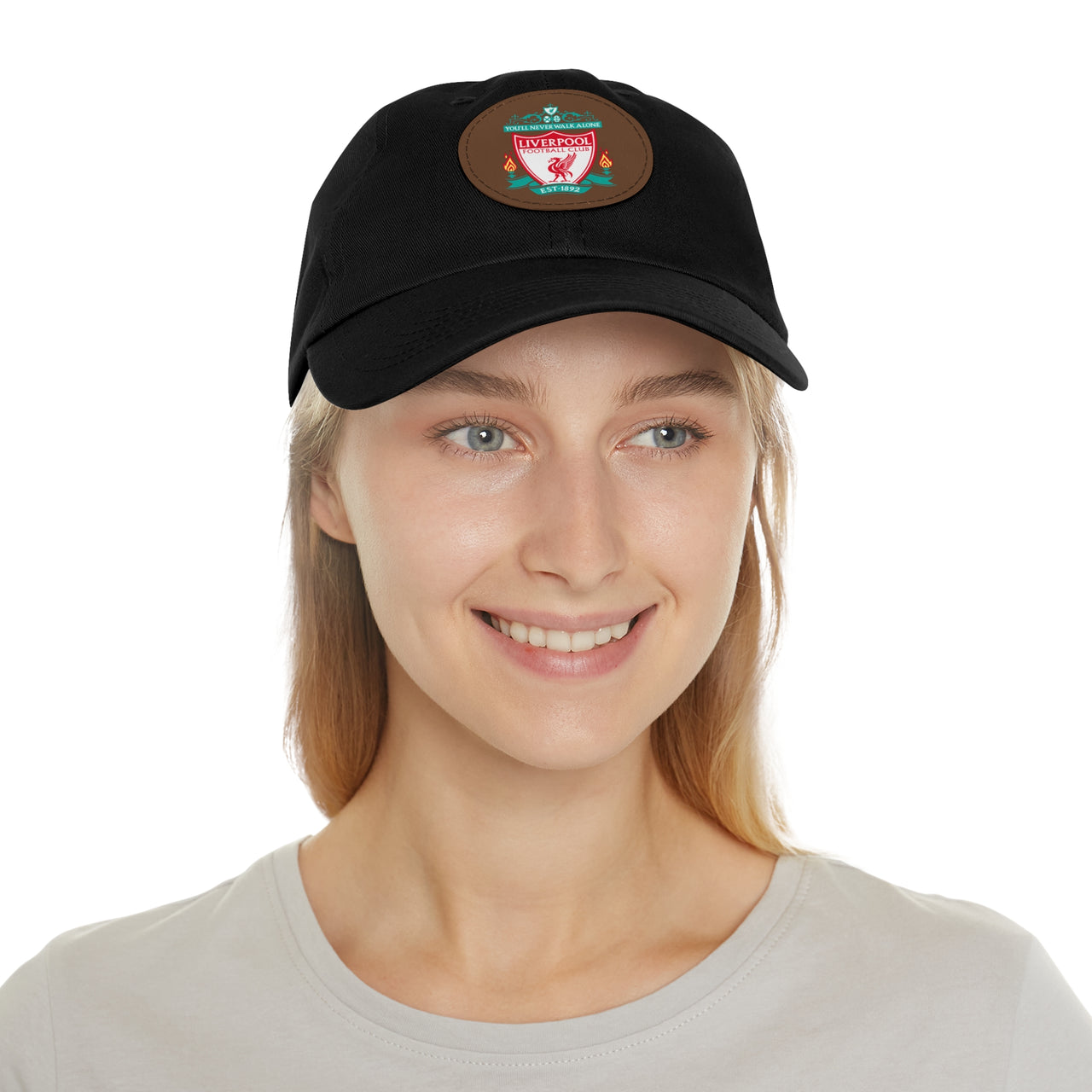 Liverpool Dad Hat with Leather Patch (Round)