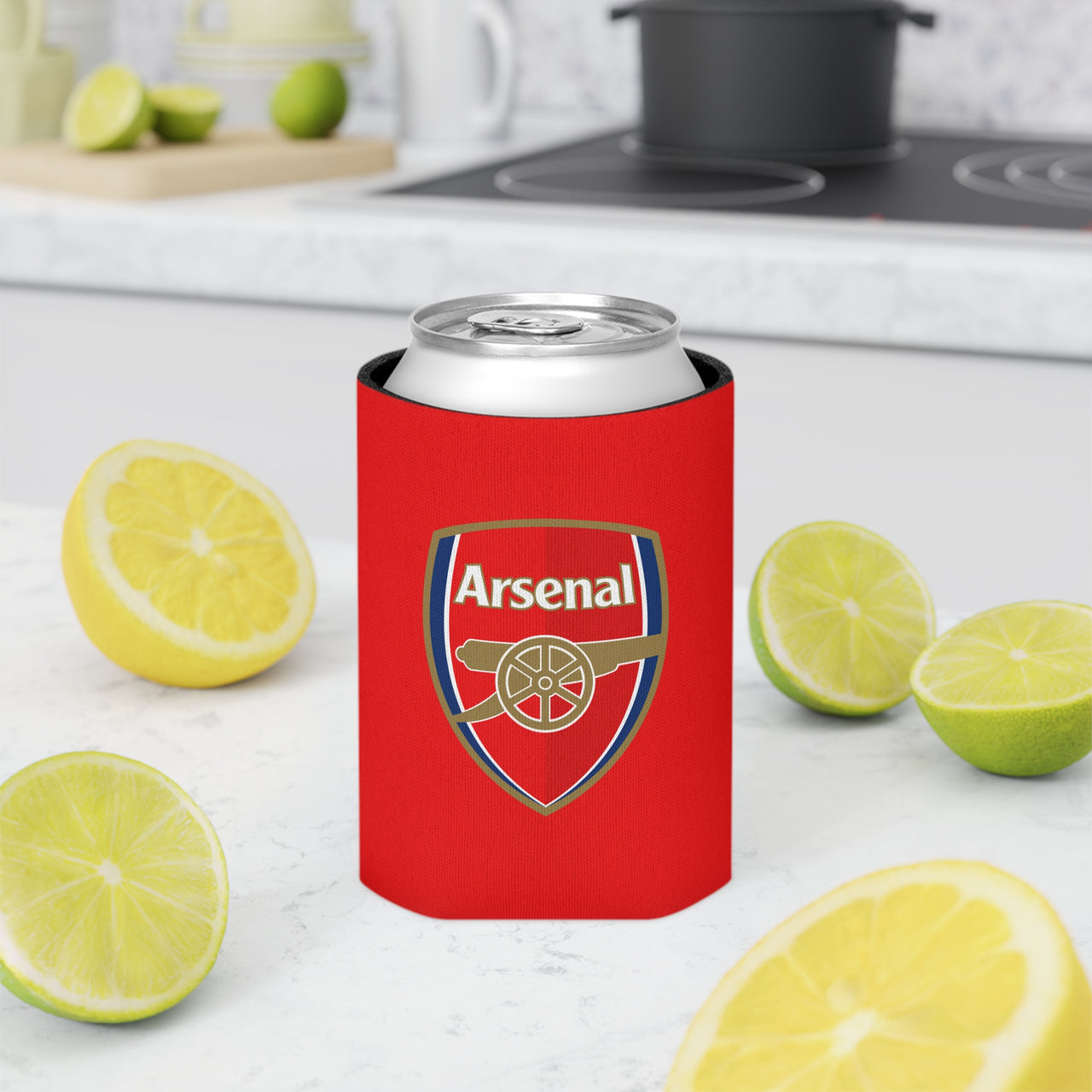 Arsenal Can Cooler — Football Team Logo Beverage Koozie
